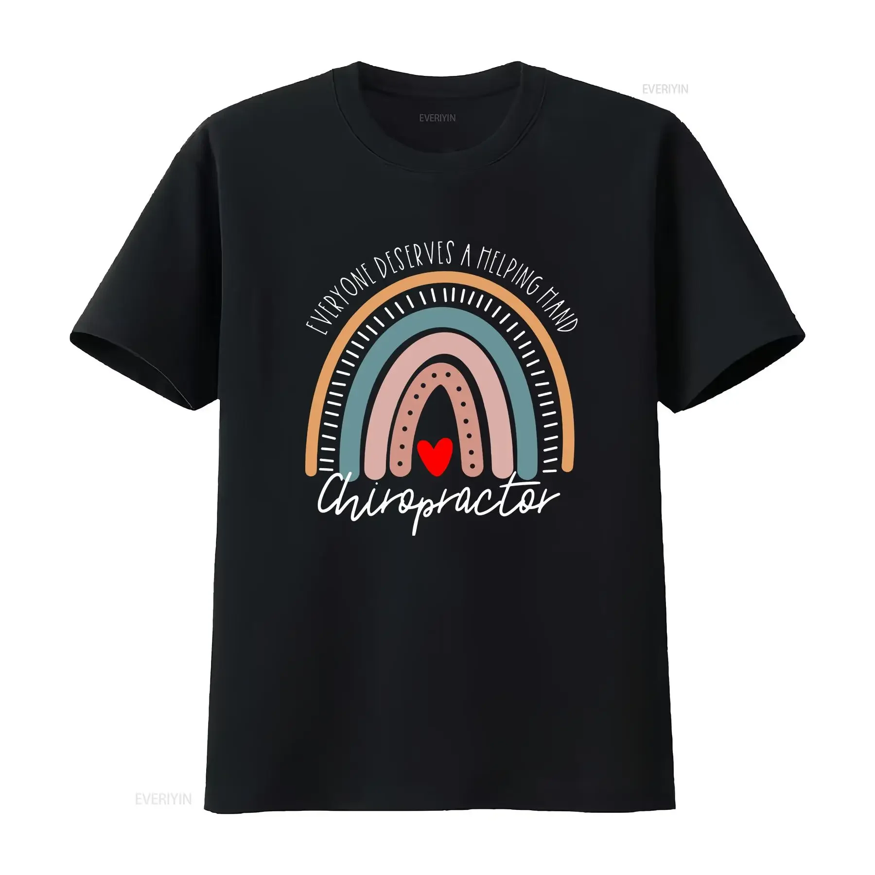 Everyone Deserves a Helping Hand Chirpractor T Shirt Rainbow Chiropractor Grad Physical Therapist vintage Washed Soft Stretched