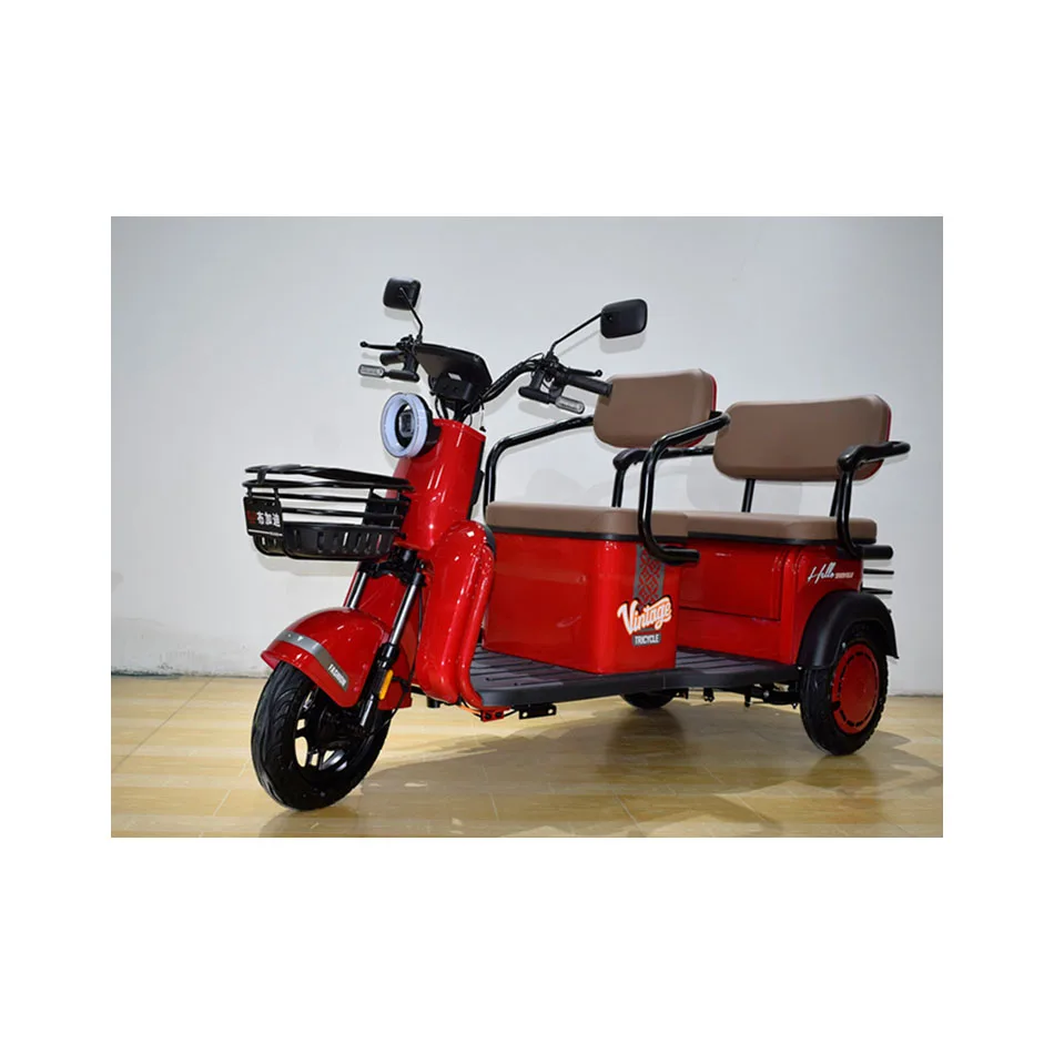 High Quality Chinese Electro-Tricycle Two Seats Adult Tricycle With Back Seat