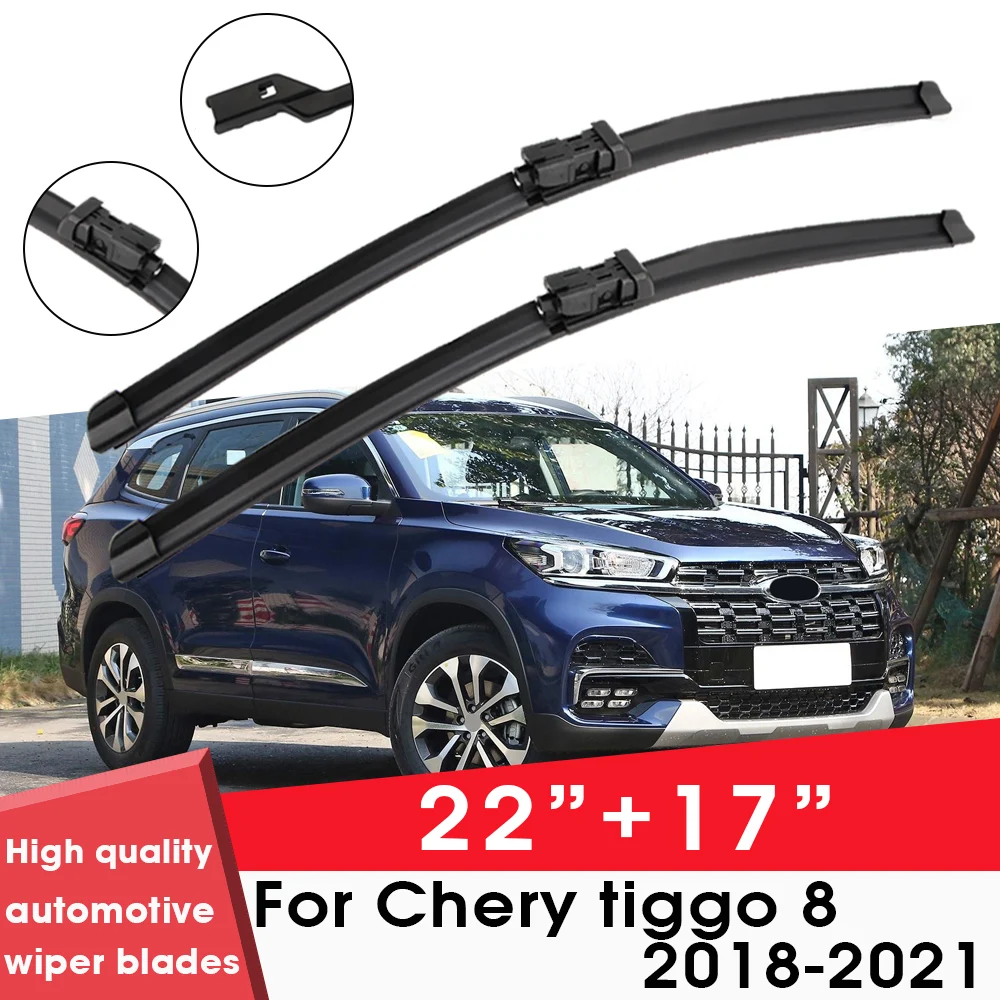 

Car Wiper Blade Blades For Chery tiggo 8 2018-2021 22"+17" Windshield Windscreen Clean Rubber Silicon Cars Wipers