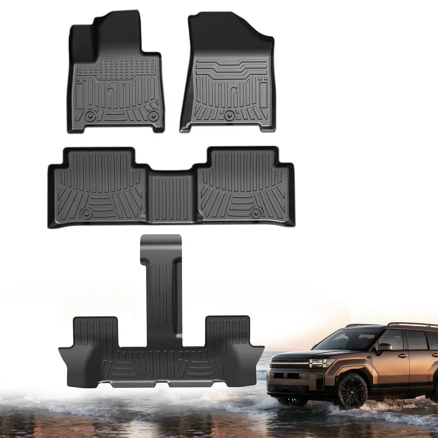 

AllWeather Floor Mats for Santa Fe 2024 2025 2026 Not for Hybrid Custom Fit Heavy Duty Truck Floor Liners Front amp Rear Row Pro