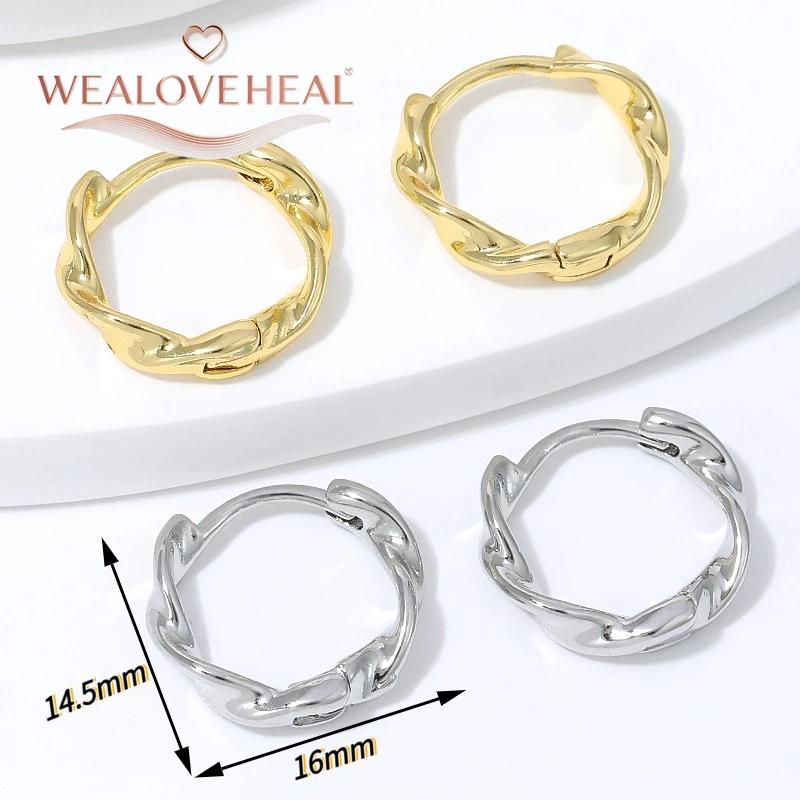 1 Paar 18K vergoldete Messing-Möbius-Twist-Huggie-Creolen für Damen, geometrische kleine Ohrringe für den Alltag, Party oder als Geschenk – Detail 17