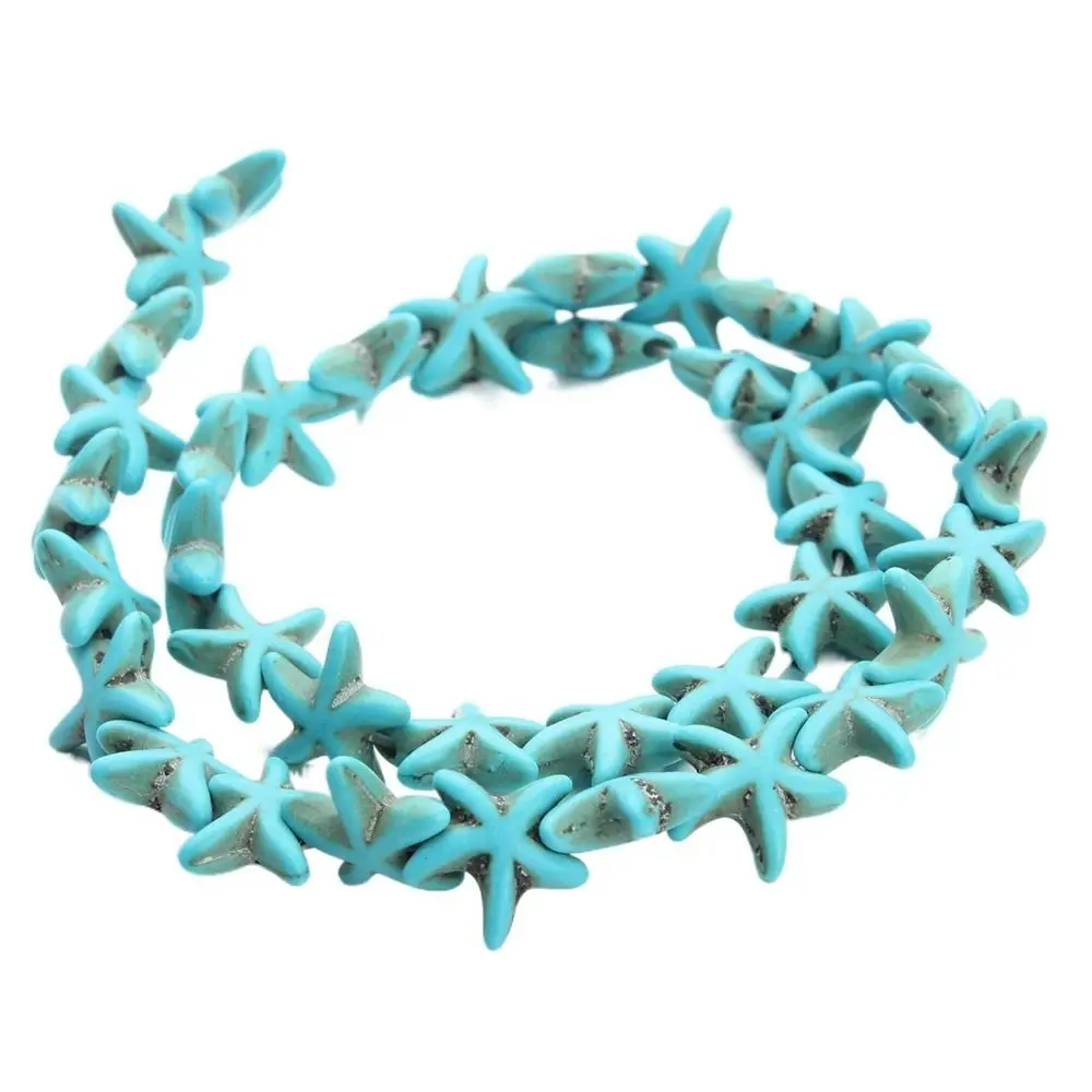 Stone Powder Starfish Turquoise Beads Waterproof Multicolor Sea Loose Spacer Stone Beads 3D Sea Series DIY Anklet Accessory Gift