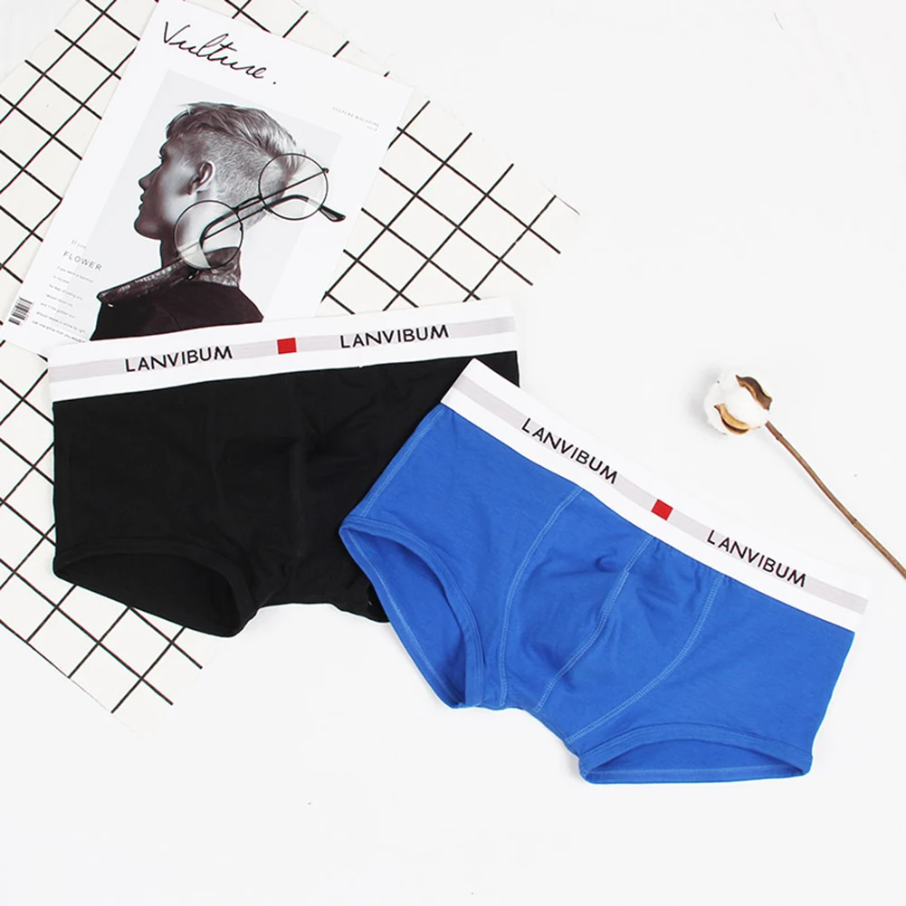 

Мужские хлопковые дышащие трусы-боксеры однотонные, эластичные, больших размеров, классическая мужская одежда