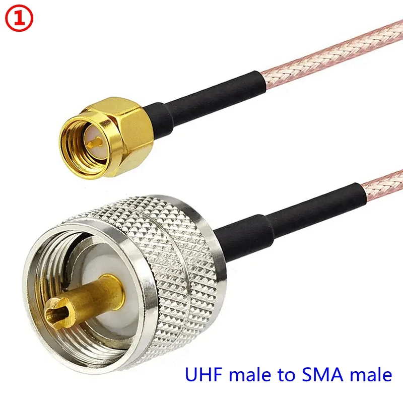 RG316 Kabel koncentryczny UHF PL259 SO239 do SMA męski żeński prawy złącze Anlge UHF do SMA zaciskanie kabla Niskie straty Szybka dostawa RF — zdjęcie 3