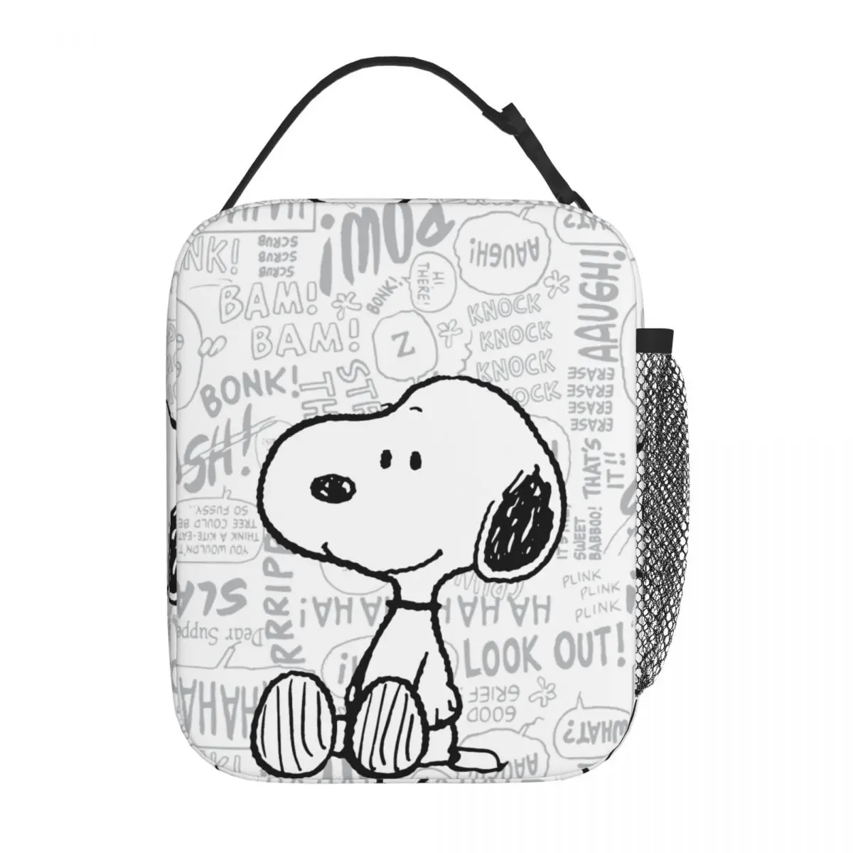 Comic snoopy isolado almoço sacos de alta capacidade amendoim reutilizável saco térmico lancheira tote escritório piquenique bento bolsa