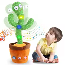 Cactus toy side view, button and texture detail
