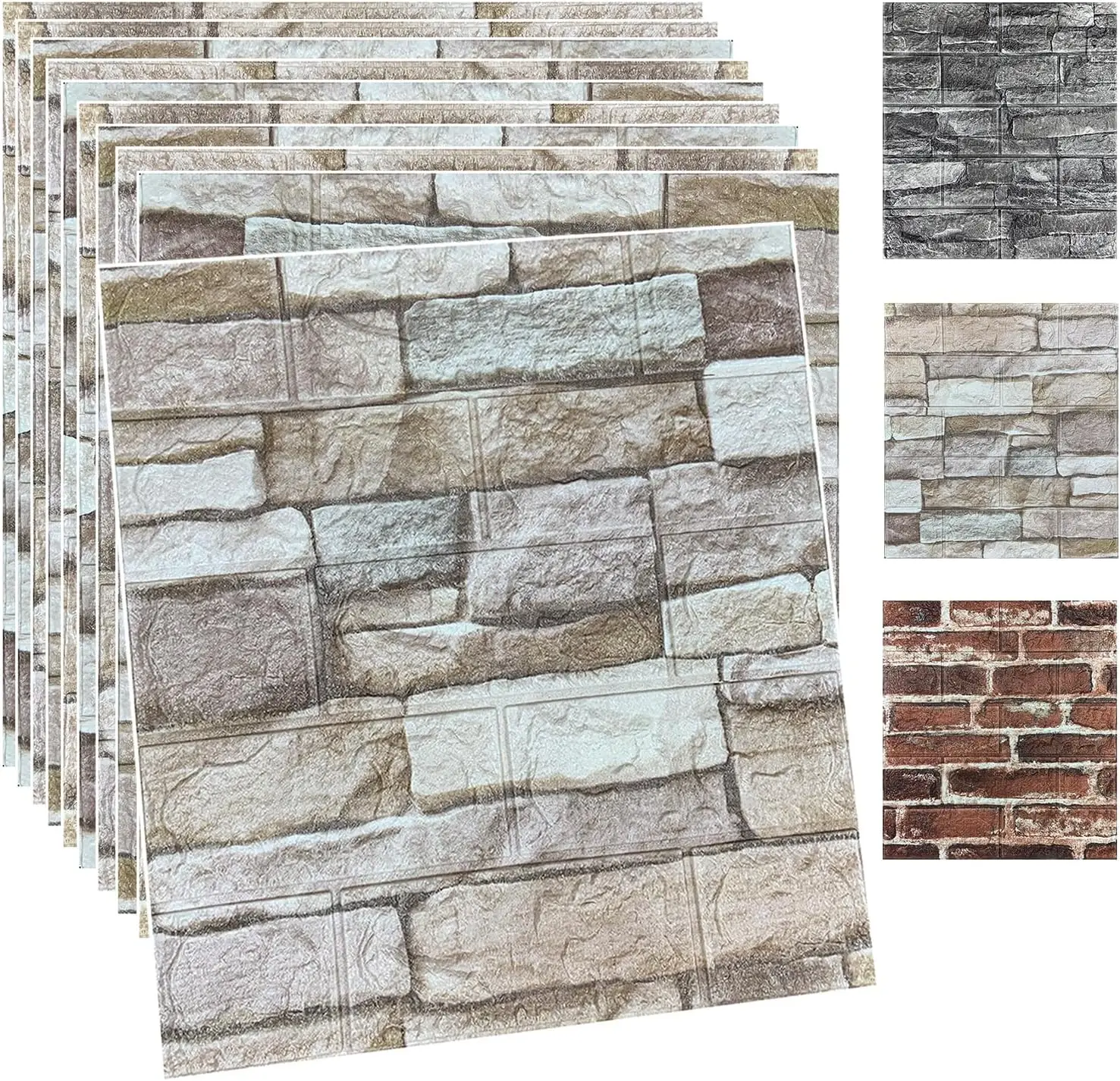 

20 шт. 3D-панелей для стен, самоклеящиеся, из пенопласта, под кирпич, имитация камня, цветная каменная расцветка