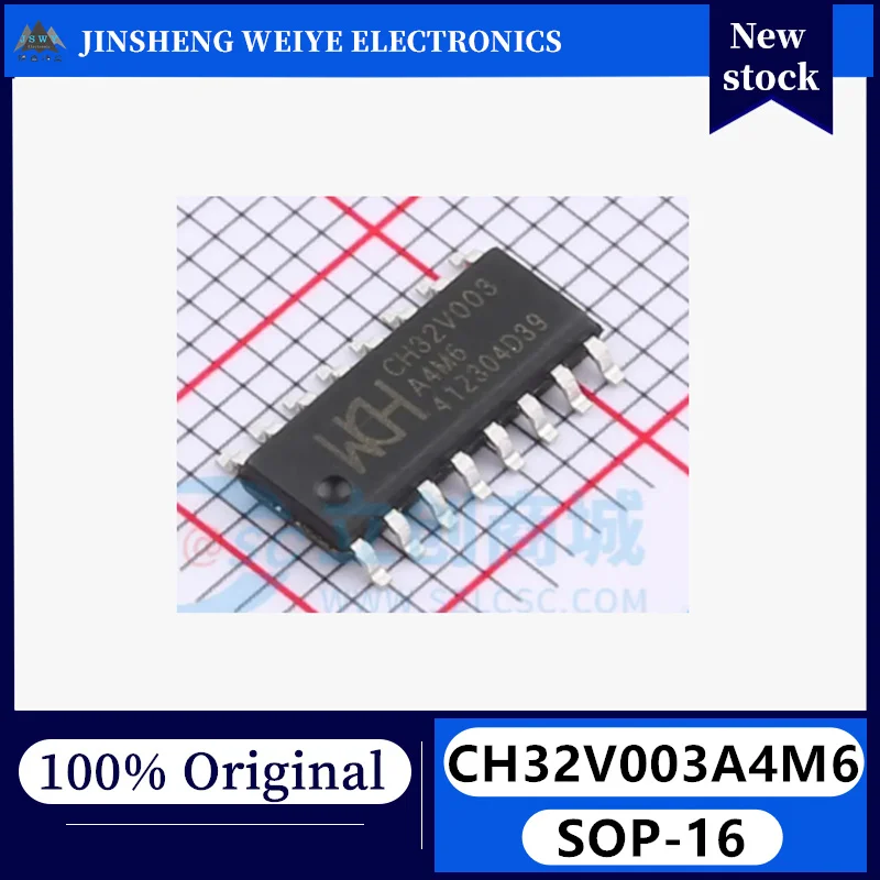 (30/100 pieces) CH32V003A4M6 CH32V003 SOP-16 Microcontroller Chip Brand New Original In Stock