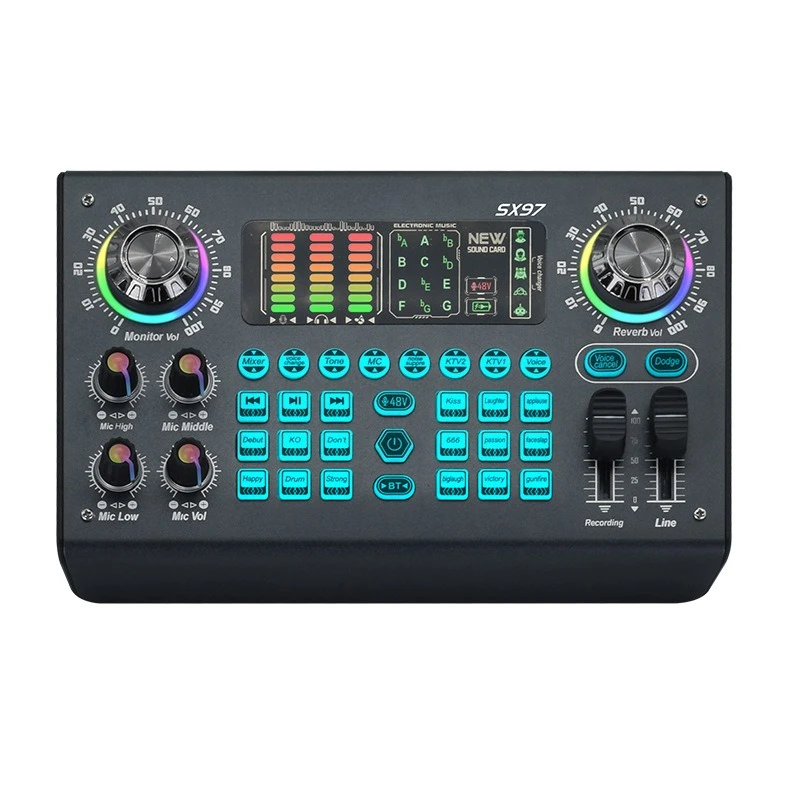 

English version Computer universal mobile phone singing live sound card wired capacitor microphone equipment