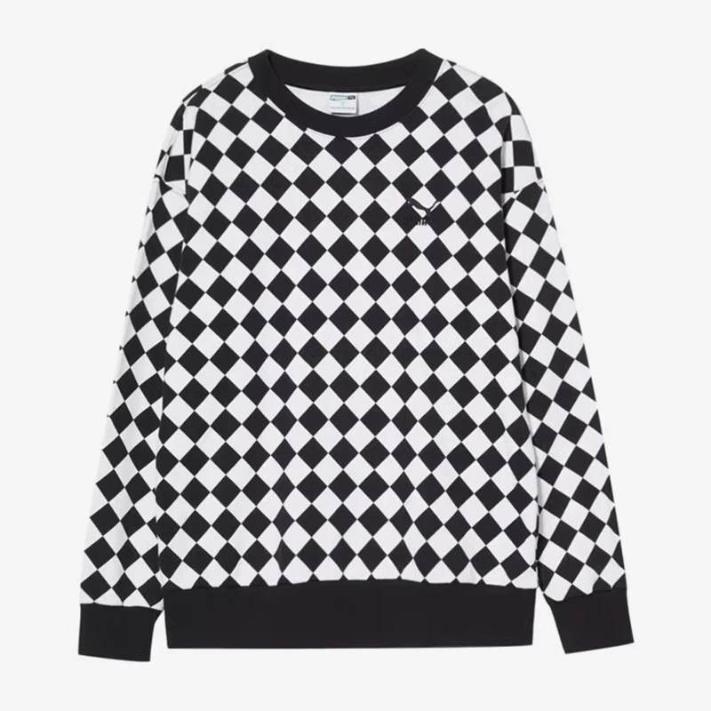 

Puma genuine 2024 new men's casual round neck classic checkerboard sports pullover hoodie 621897-01