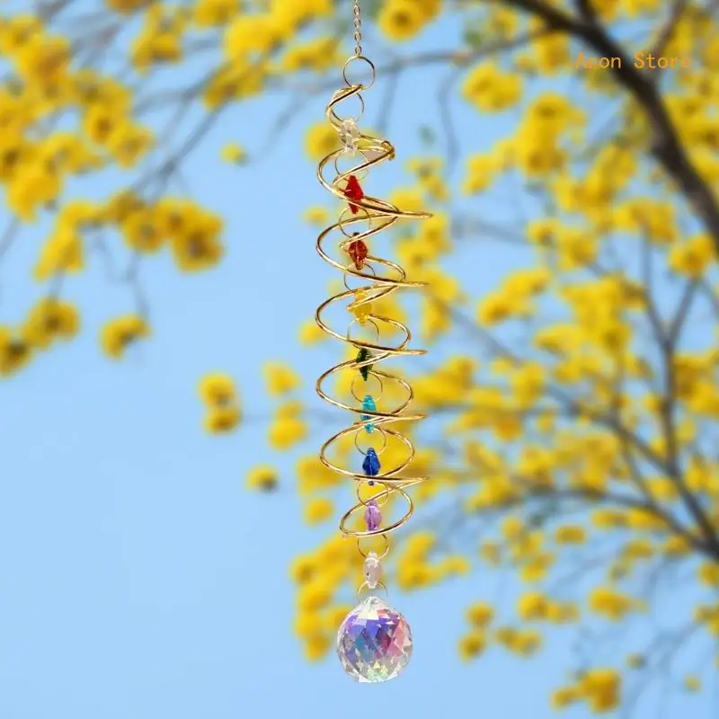 Garden Decorations Colorful Crystal Wind Chimes Rainbows Suncatchers Home Decors H3CF