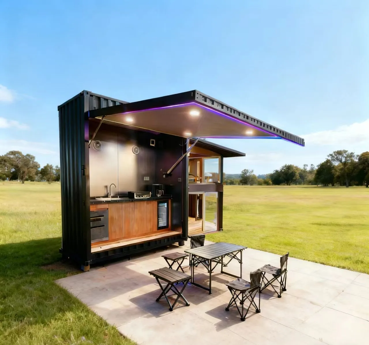 Customized Prefab Modular Portable Outdoor Kitchen Stainless Steel Electric Grill Station Waterproof Eco-Friendly Easily
