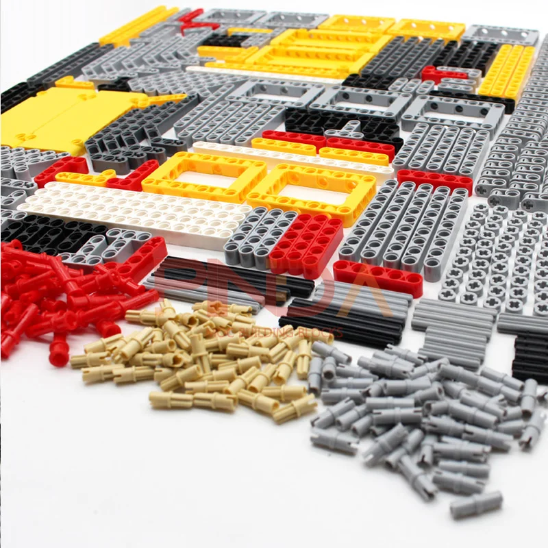 MOC Bulk Technical Parts Pin Liftarm Bricks Studless Beam Axle Plug Connector Panel Gear Compatible Building Blocks Toy