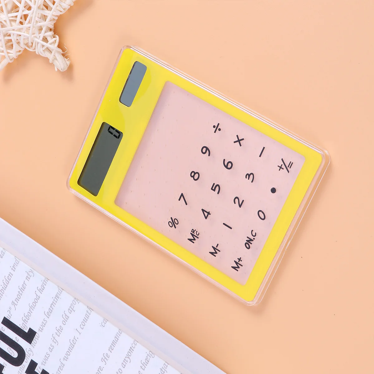 

Touch Screen Calculator Solar Powered Compact Design for Office Transparent Panel Mini Handheld Calculators