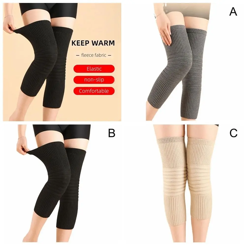 Wool Wool Knee Pads Health Camel M-XL Thick Cashmere Kneepad Plus Velvet Protective Gear Keep Warm Knee Protector Old People