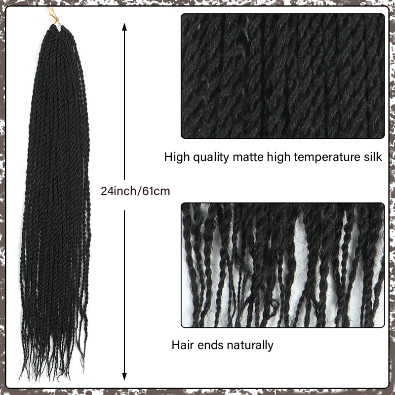 事前ループの女神ボックスブレード、かぎ針編みの編み込みの髪、各パックは30本のスティック、24インチ