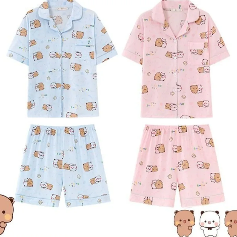 Kawaii Anime bubu dudu Pigiama Set Morbido e confortevole Uomo Donna Indumenti da notte Pigiama allentato in cotone Completo per la casa allentato Regalo di compleanno