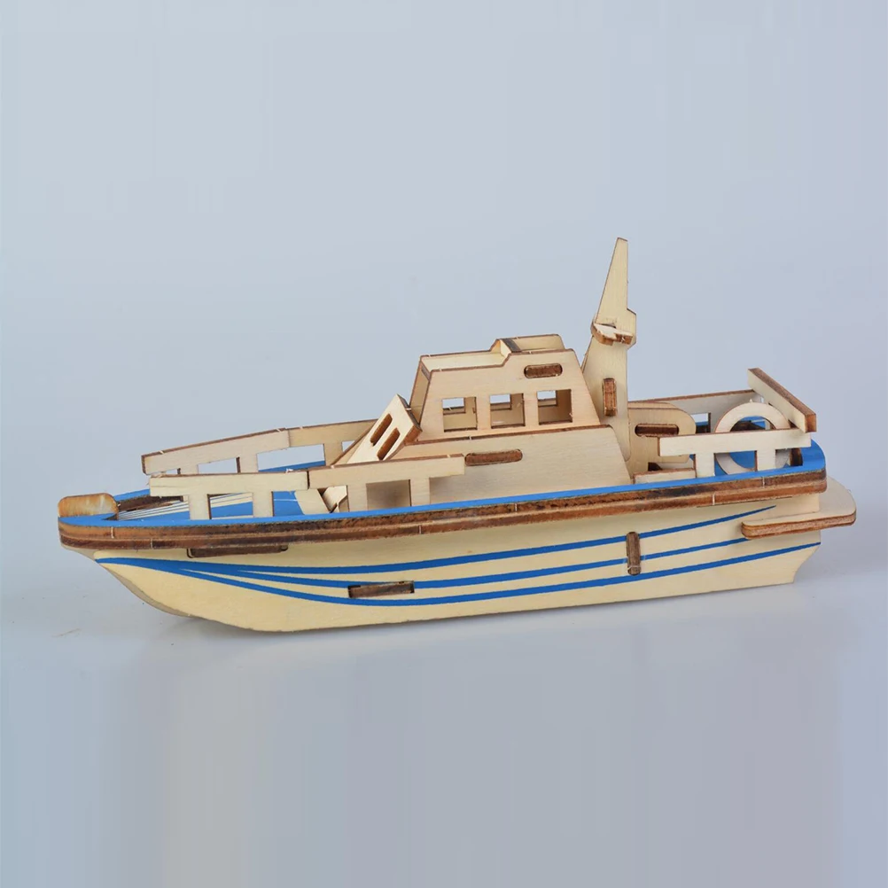 3D Houten Puzzel Reddingsboot Kit Educatief Diy Voor Kinderen Kinderen Eco-Blokken Ontwikkelingspuzzels 3D Jigsaw