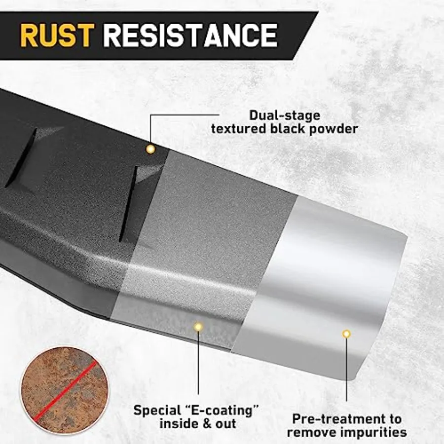 لوحات تشغيل 6 بوصة مناسبة مخصصة لـ 20242025 Toyota Tacoma Double Cab 4 أبواب خطوات جانبية قضبان Nerf محكم أسود شديد التحمل A #3