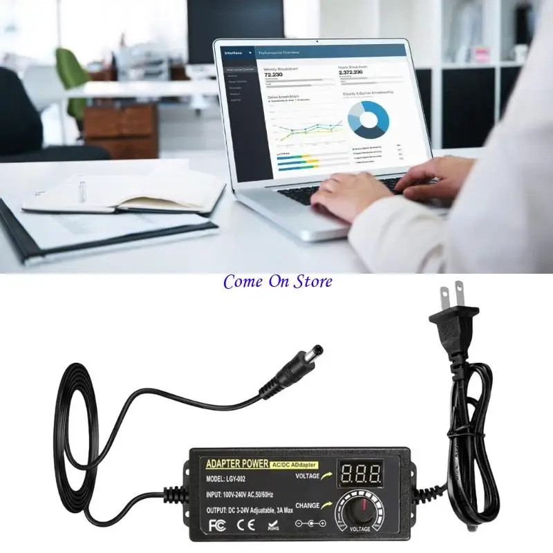 

M6CF Универсальный коммутационный адаптер с переменным напряжением 3–24 В Регулируемый адаптер питания со светодиодным дисплеем