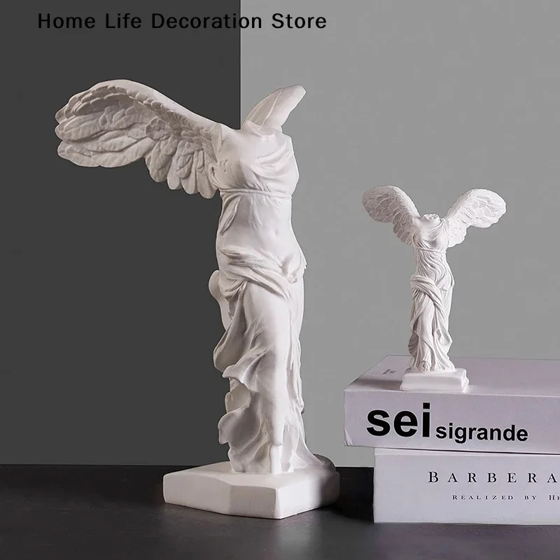 Greek Goddess Of Victory Character Statue Angel Wing Art Figurine Decoration Home Office Deskstop Decor Resin Sculpture Ornament