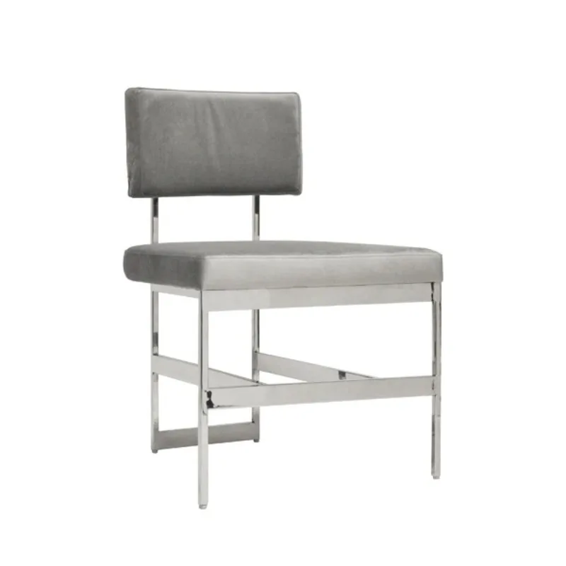 

Stainless steel brown bronze soft bag dining chair villa dining chair