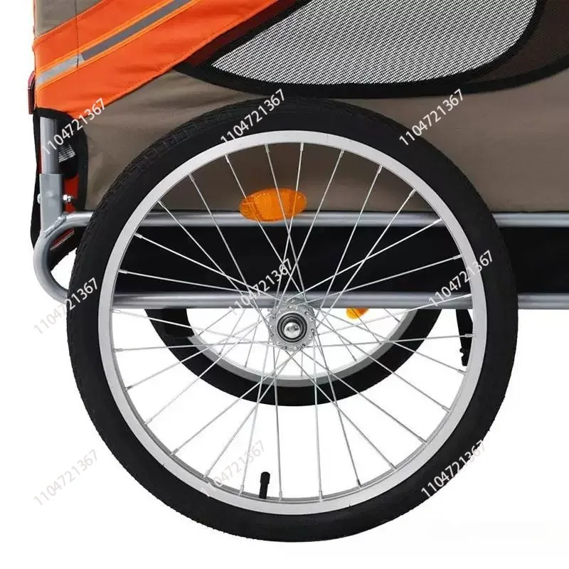1pcs  Pet Bike Trailer,  Rim Rubber Tyre Wheels And Steel Frame Bicycle Cart Dog Carrier - view 3