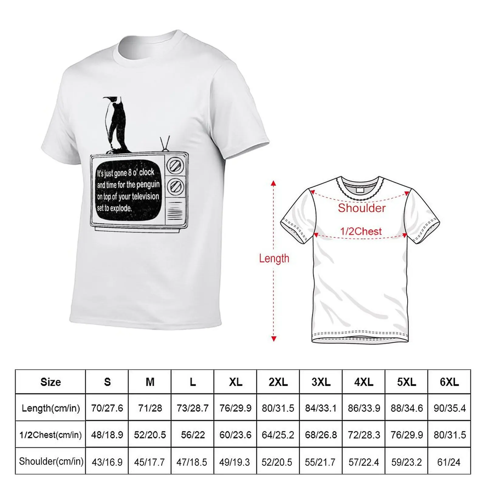 Exploding Penguin - British Comedy - Flying Circus T-Shirt t shirts for man cotton cotton t shirts high quality T-shirt