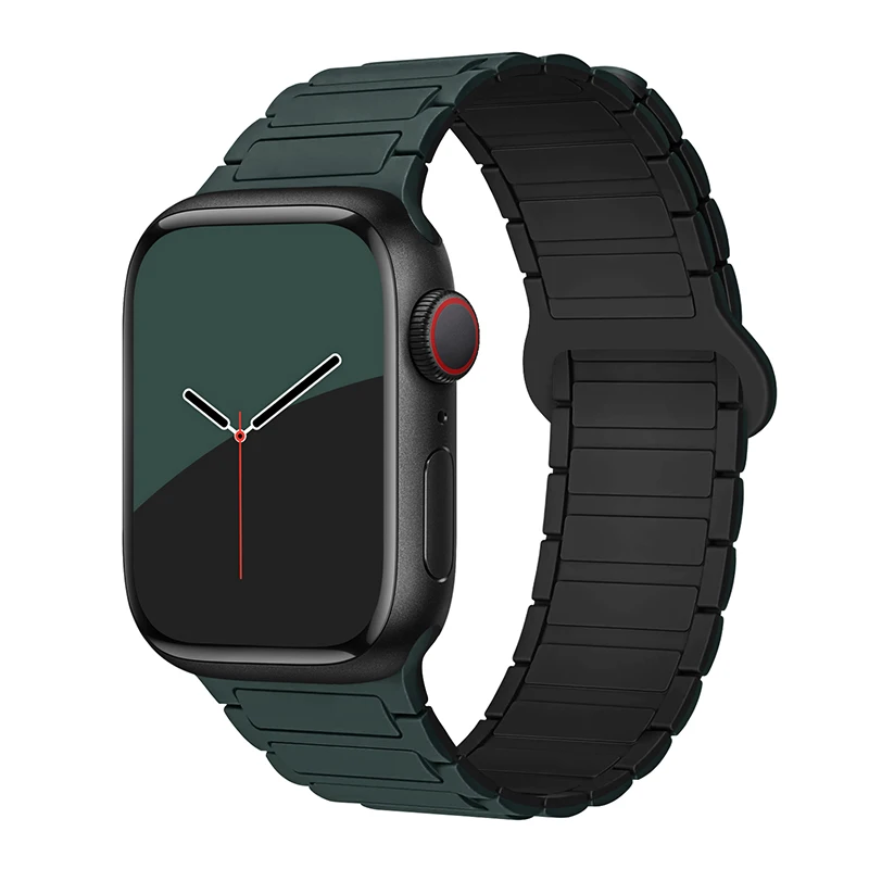 Correa magnética para Apple Watch, correas de silicona de 46mm, 44mm, 45mm, 40mm, 42mm y 41mm, serie IWatch 11, 10, SE, 9, 8, 7, 6, 5, 4, 3