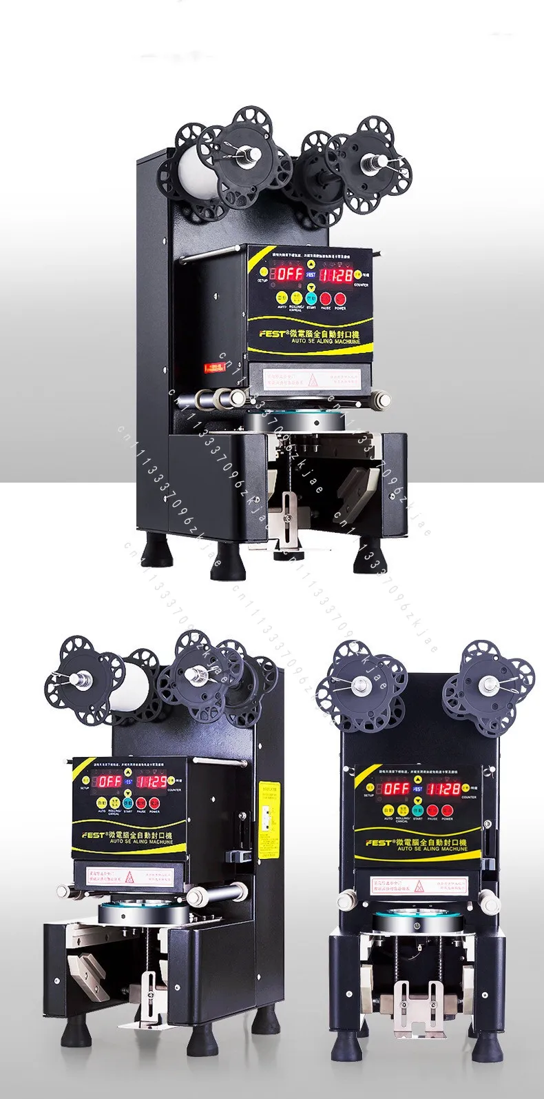 Automatic 70mm/75mm/88mm/90mm/95mm Plastic Paper Cup Sealing Machine 110V 220V Boba Tea Filler and Sealer Bubble Tea Equipment