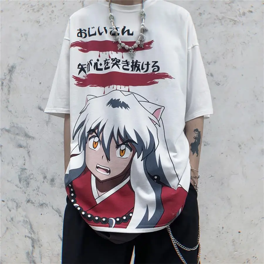 Summer Alt Clothes Women Men Grunge Anime Emo T-Shirt Rock Punk Top E-girl Mall Goth Tees Y2K Gothic Clothes Streetwear