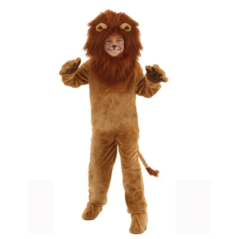 大人子供ライオンキング衣装動物ハロウィンカーニバルパーティー毛皮の