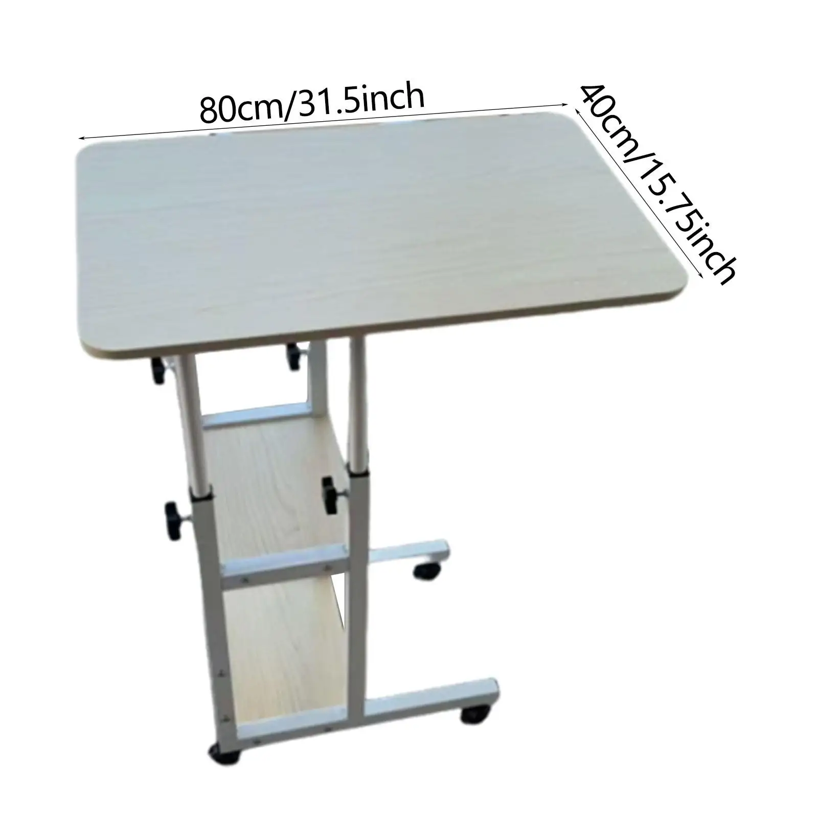 Bedside Table with Wheels, Height Adjustable, Sturdy, Multifunction, Movable, Laptop Side Desk for Living Room Working