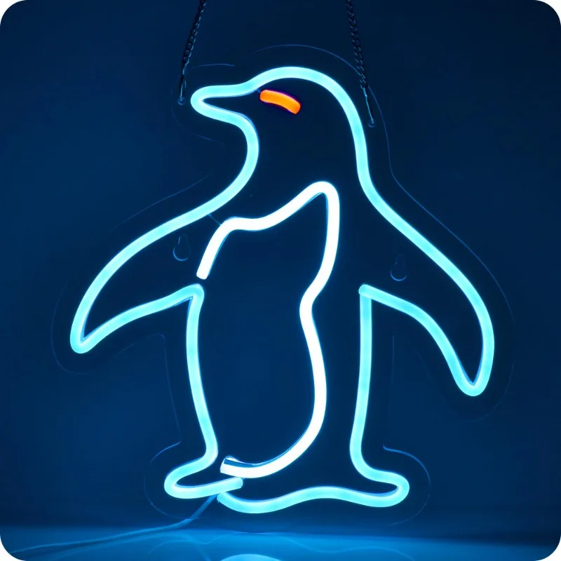 Penguin neon signs wall decor USB LED penguin wall bar pub store club garage bedroom home artwork （Penguin）