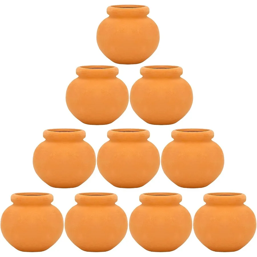 

10 Pieces Miniature Tiny Clay Pots Mini Flower Pottery Planter for DIY Garden Plants Office Home Dration