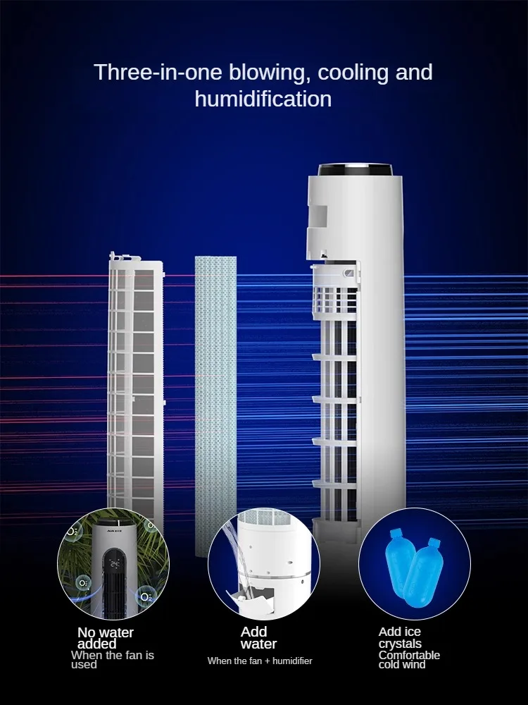 Ventilador de aire acondicionado, Enfriador de aire doméstico, torre móvil pequeña, agua Vertical, termantita pequeña