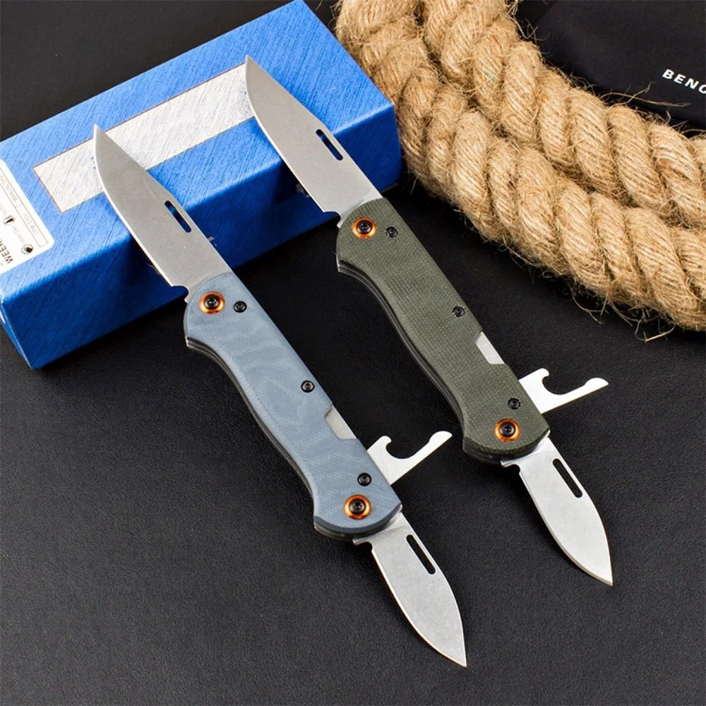 BM 317 Weekender 2-Blade Slipjoint Folding Pocket Knife D2 Drop Point Blade G10 / Linen Handles Survive Camping Hunting Tool