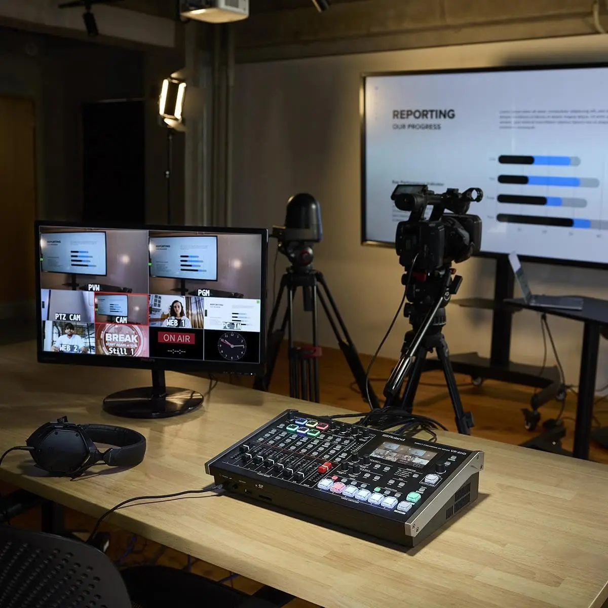 Direct Streaming AV Mixer | Professional Portable All-In-One Hub for Business Livestreaming | Deep Automation