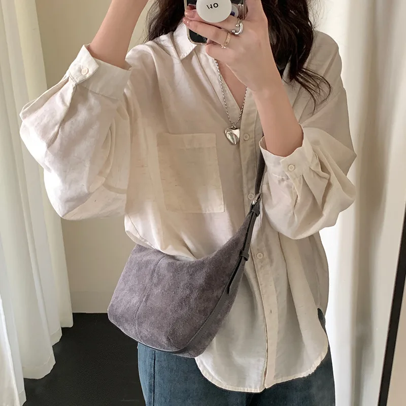 حقيبة جلدية واحدة الكتف الإبط 2025 ريترو ستايل ماتي جلد البقر زلابية المرأة Crossbody مصمم حقيبة فخمة