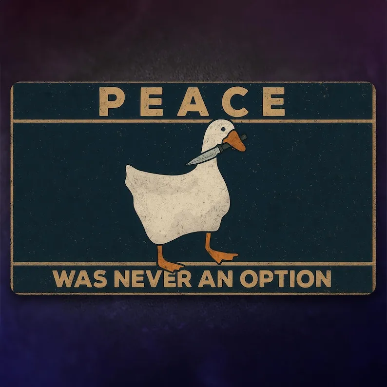 Playmat Peace Was Never An Option Parody Fan Art 24×14 Inches Gaming Funny Card Game Accessory Custom Deck Mat Keyboard Mat