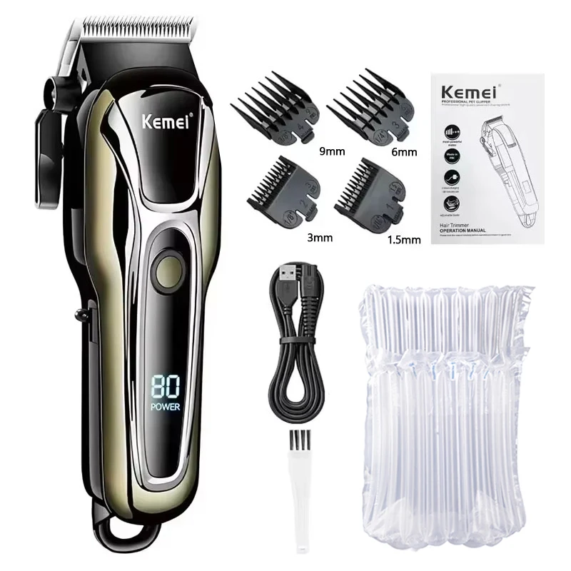 Kemei Professionele Elektrische Tondeuse Kit Oplaadbare Trimmer Scheerapparaat Voor Mannen USB Opladen Baard Scheermes KM-PG1990A 2273 1102