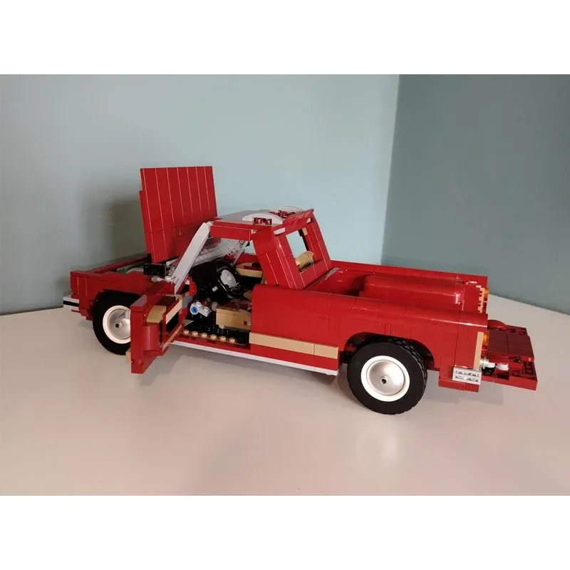 Hot MOC-180433 New Classic Transport Semi-Trailer Red Truck 1111 Parts Birthday Christmas Custom Building Block Toy Gift