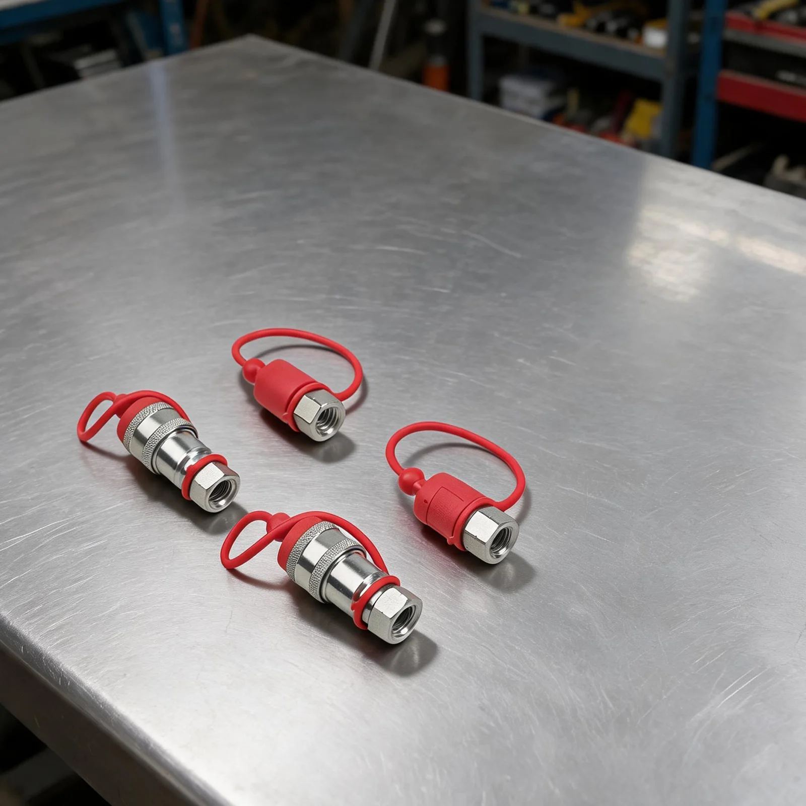 Hydraulic Quick Connect Couplers 2 Sets ISO5675 with Dust Cover NPT1/4 NPT3/8 NPT1/2 for Enhanced Compatibility