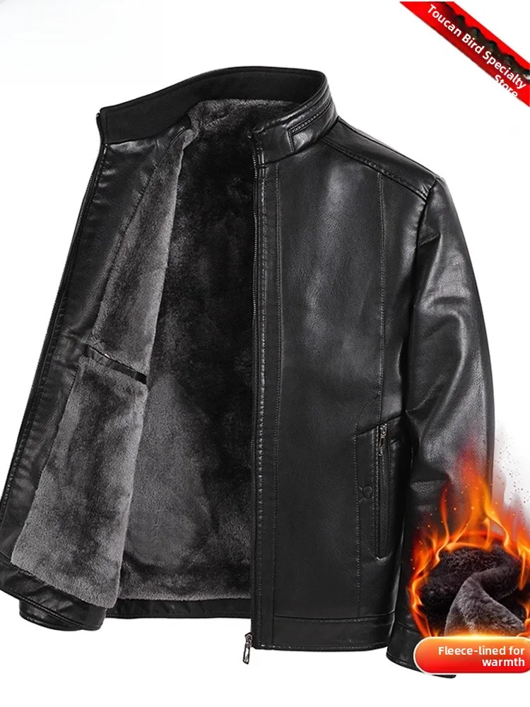 

Теплая куртка из натуральной кожи на флисовой подкладке для мужчин, ветрозащитное осенне-зимнее пальто, новинка от бренда TUCANO Woodpeer