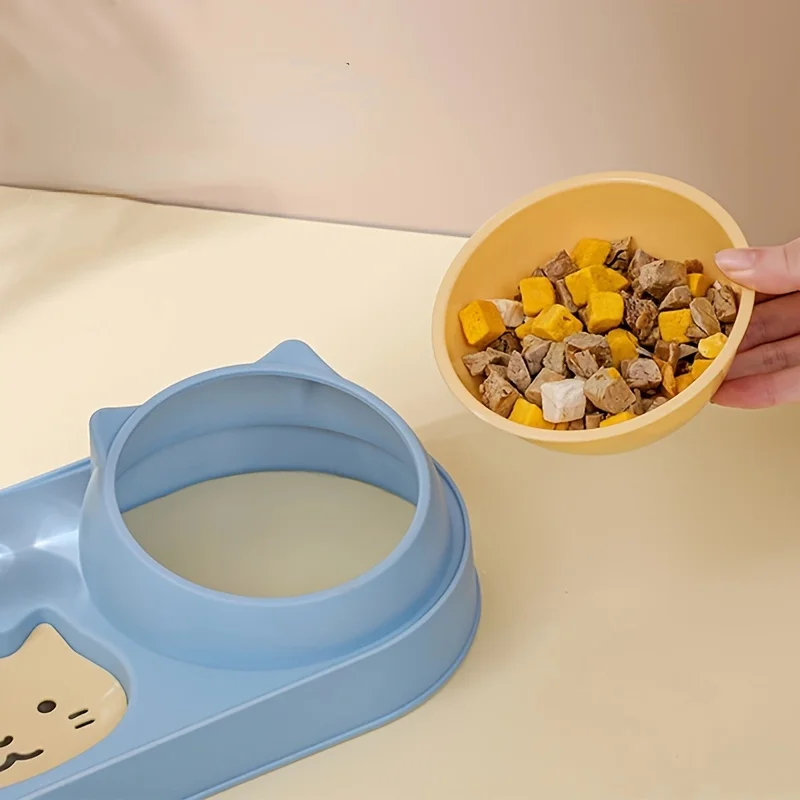 Cat Bowl With Automatic Water Food Bowl Anti Slip Anti Spill Neck Protective Pet Dish Set For Cats Dual BowlsFor Food & Water
