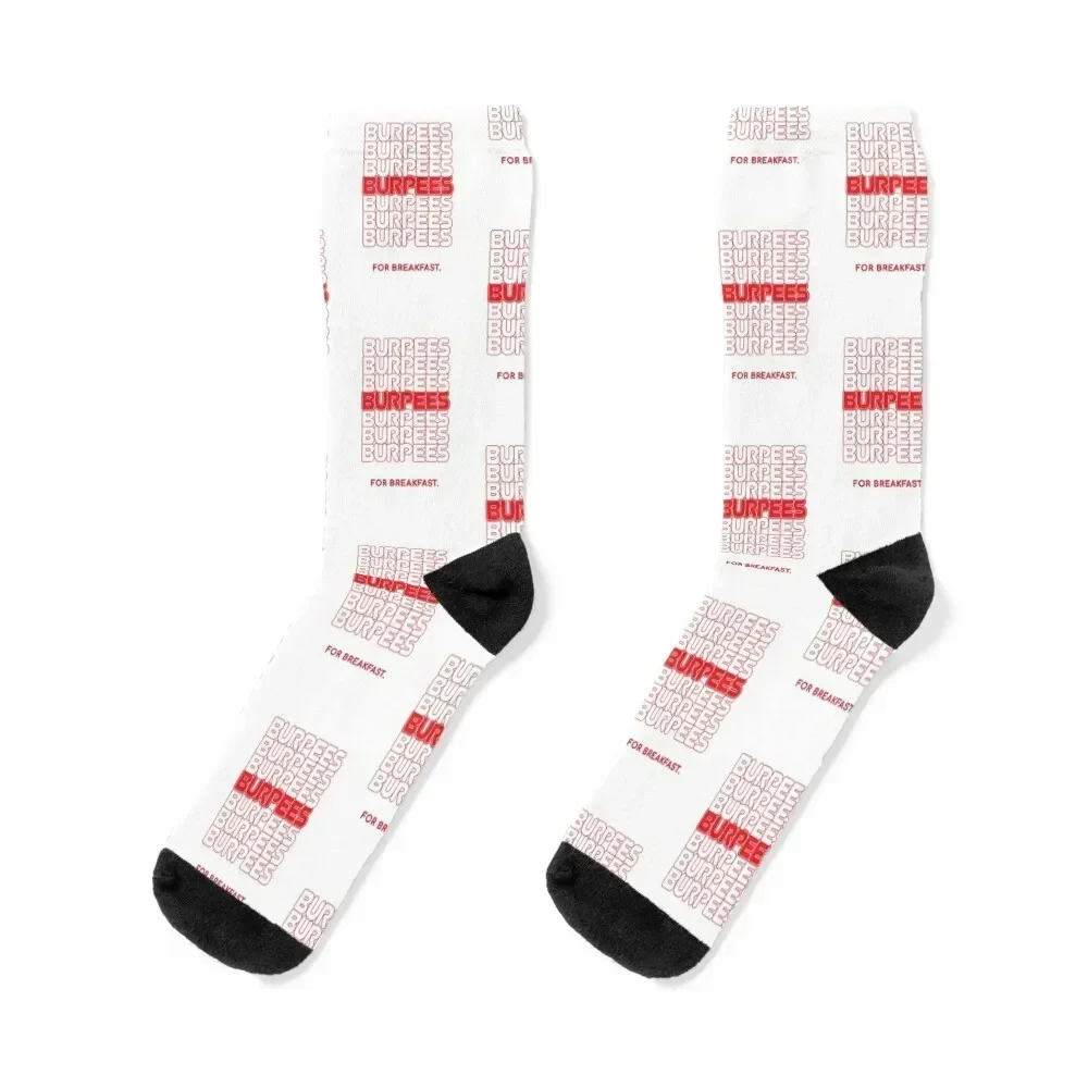

Burpees For Breakfast Socks hip hop christmas gift custom sports sheer Socks Women's Men's