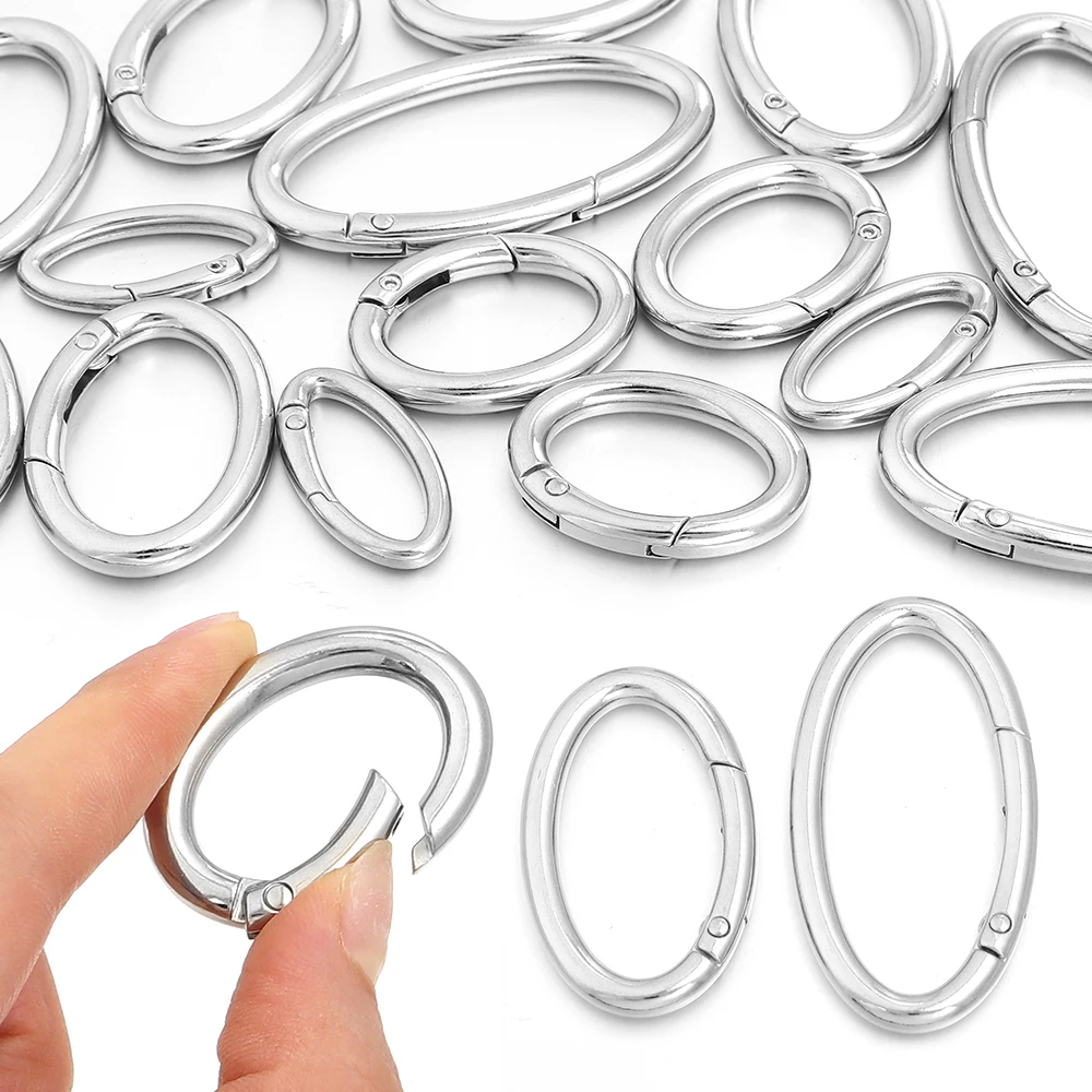 4-10pcs/lot Gold Color Zinc Alloy Heart Spring Clasps Oval Key Rings Bag Snap Hooks Key Chains Open Buckles DIY Jewelry Making view 5