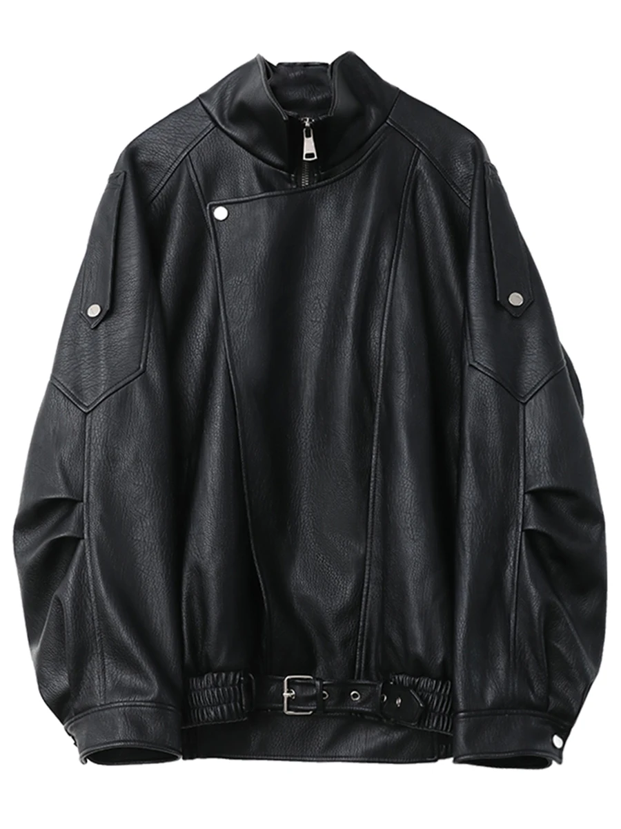 CHIC VEN 여성 PU 재킷 신상 루즈핏 레트로 오토바이 인조 가죽 퀼팅 코트 여성 오버코트 두꺼운 따뜻한 2025 봄 가을 상의