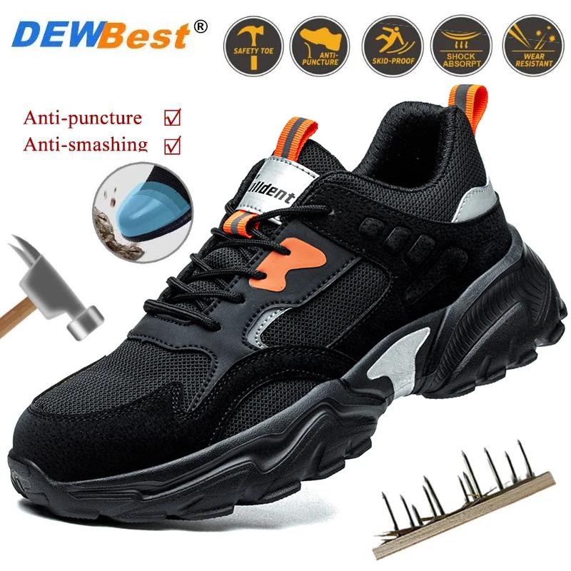 

Anti-smash and anti-puncture steel head men's four seasons models breathable and comfortable safety work shoes protective shoes