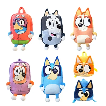 Bluey figurki Anime przedszkole dzieci tornister Cartoon Bingo pluszowy plecak rodzinny piknik zdjęcie z podróży torba na przekąski prezenty dla dzieci